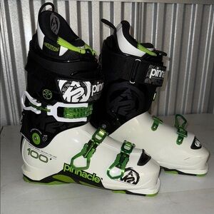 Kids Ski Boots - White and Green